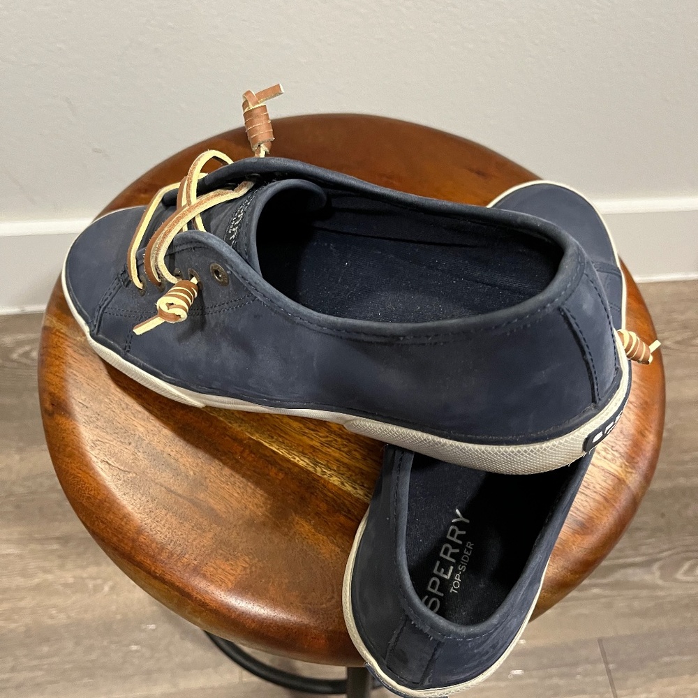 Navy Suede Sperry Top-Sider-Boat Shoe, Size 8 1/2